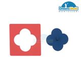  Giáo cụ Montessori - Khuôn luyện viết chữ với 2 kệ - Metal Insets with 2 Stands ( Pink & Blue) 