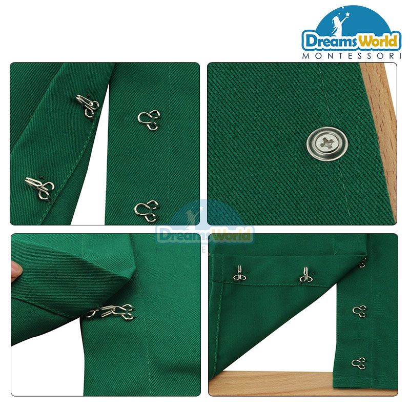  Giáo cụ Montessori - Khung dạy kỹ năng cài khuy móc  - Hook & Eye Dressing Frame 