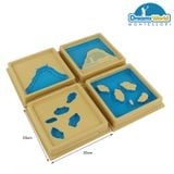  Giáo Cụ Montessori - Khay đựng mẫu đất và nước: bộ 2 - Land and Water Form Trays:Set 2 