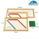  Giáo Cụ Montessori - Hộp học phép tính trừ có thẻ điều khiển và bảng - Subtraction Working Charts with frame 