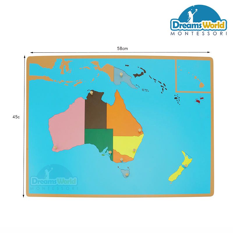 Giáo Cụ Montessori - Ghép bản đồ châu Úc - Puzzle Map of Australia ...