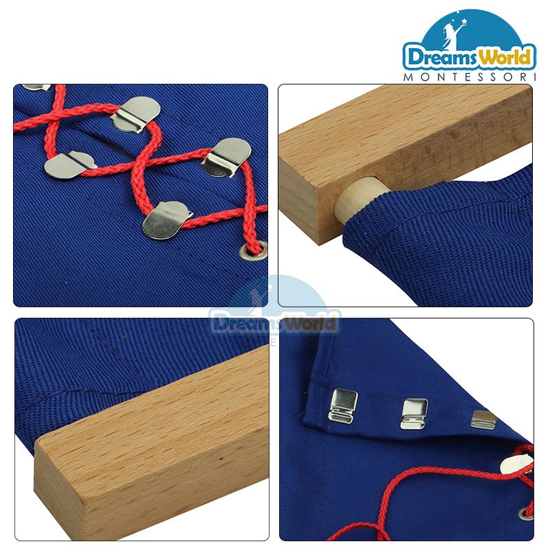  Giáo cụ Montessori - Khung kĩ năng dệt kim -  Knitted garment frame 