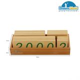  Giáo Cụ Montessori - Các thẻ số từ 1 đến 9000 cỡ nhỏ  - Small Wooden Number Cards With Box (1-9000) 