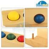  Giáo Cụ Montessori - Bộ đập bóng - wood push ball baby toy 