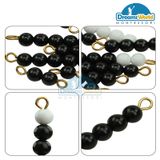  Giáo Cụ Montessori - Các dây cườm đen trắng từ cườm 1 đến cườm 9  - Black and white bead stairs 1-9 