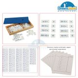  Giáo Cụ Montessori - Hộp phép tính chia với bộ thẻ điều khiển bằng gỗ - PVC Divisions Equations and Dividends Box 