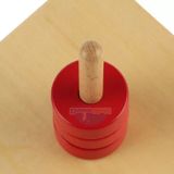  Giáo Cụ Montessori - Các đĩa tròn màu đỏ nằm trên trục thẳng đứng - Discs on Vertical Dowel-beech basic 