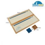  Giáo Cụ Montessori - Hộp học phép tính chia có thẻ điều khiển và bảng - Division Working Charts with frame 