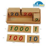  Giáo Cụ Montessori - Các thẻ số từ 1 đến 1000 cỡ lớn  - Large Wooden Number Cards With Box (1-1000) 