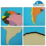  Giáo Cụ Montessori - Ghép bản đồ châu Nam Mỹ - Puzzle map of south America 