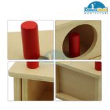  Giáo Cụ Montessori - Trò chơi thả hình lăng trụ cỡ nhỏ vào hộp - Imbucare Box w/ Small Cylinder 