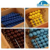  Giáo Cụ Montessori - Khay chứa các chuỗi hạt màu cỡ lớn - Bead Decanomial with box 