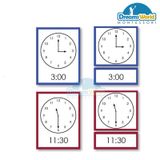  Giáo cụ Montessori - Bài tập đồng hồ với thẻ - Telling Time Card 