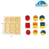  Giáo Cụ Montessori - Ghép hình đa giác có khay  - Assembly Geometric Shape Tray 
