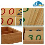  Giáo Cụ Montessori - Các thẻ số từ 1 đến 3000 cỡ nhỏ - Small Wooden Number Cards With Box (1-3000) 