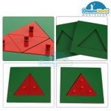 Giáo Cụ Montessori - Khung phân số tam giác không kệ - Metal Fraction triangle without Stands 