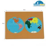  Giáo Cụ Montessori - Ghép bản đồ thế giới - Puzzle map of world part 