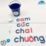  Giáo cụ Montessori - Xô âm in thường - Lowercase letters sandpaper with basin 