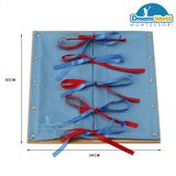  Giáo cụ Montessori - Khung dạy kỹ năng thắt nút dây, thắt nơ  -  Ribbon Tying Dressing Frame 