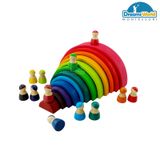 Giáo Cụ Montessori -  Người gỗ cầu vồng - 12pcs rainbow skittles 