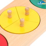  Giáo Cụ Montessori - Các vòng phân đoạn giới hạn 1-4 - Cut-Out Fraction Circles 1-4 