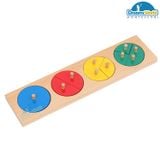  Giáo Cụ Montessori - Các vòng phân đoạn giới hạn 1-4 - Cut-Out Fraction Circles 1-4 