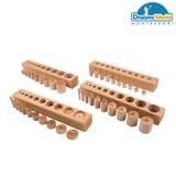  Giáo cụ Montessori - Khối trụ có núm - Cylinder Blocks Beechwood 