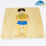  Giáo cụ Montessori - Tranh Ghép Sinh Học Hình Bé Trai - Boy Puzzle 