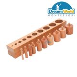  Giáo cụ Montessori - Khối trụ có núm - Cylinder Blocks Beechwood 