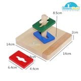  Giáo Cụ Montessori - Cọc xâu lỗ 2 : có răng cưa  - Triangle Twist & Sort 