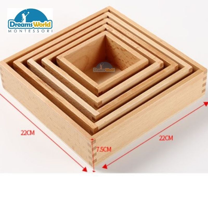  Giáo cụ Montessori - Hộp lồng gỗ - Nesting box 