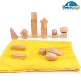  Giáo cụ Montessori - Túi bí mật chứa các hình khối cơ bản - Stereognostic Bag-geometric solids 