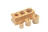  Giáo cụ Montessori - Bộ khối trụ có núm 1-3-5 - Cylinder blocks 1-3-5 – beechwood 
