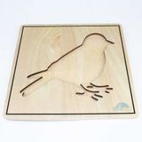  Giáo cụ Montessori - Tranh ghép sinh học hình con chim - Bird puzzle 