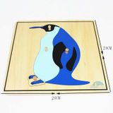  Giáo cụ Montessori - Tranh ghép sinh học hình chim cánh cụt - Penguin puzzle 