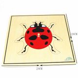  Giáo cụ Montessori - Tranh ghép sinh học hình bọ rùa - Lady bug puzzle 