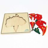  Giáo cụ Montessori - Tranh ghép sinh học hình hoa - Flower puzzle 
