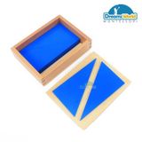  Giáo Cụ Montessori -  Hộp Đựng Tam Giác Màu Xanh  - Blue triangle box 