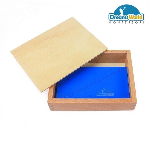  Giáo Cụ Montessori -  Hộp Đựng Tam Giác Màu Xanh  - Blue triangle box 