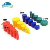  Giáo Cụ Montessori - Trụ Không Núm - Knobless Cylinders Beechwood 