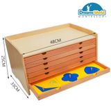  Giáo Cụ Montessori - Tủ hình học 6 ngăn - Geometric Cabinet with 