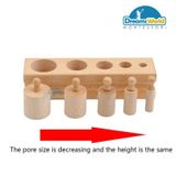  Giáo cụ Montessori - Khối trụ có núm mini - Mini Cylinder Blocks Beechwood 