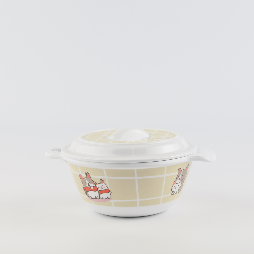 Bowl with lid 2 handles 5