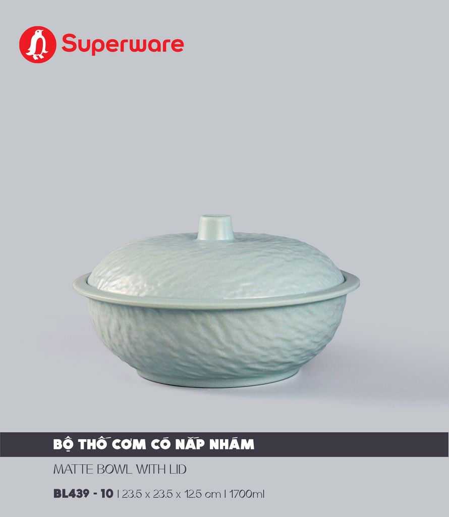 Matte Round Bowl With Lid 10