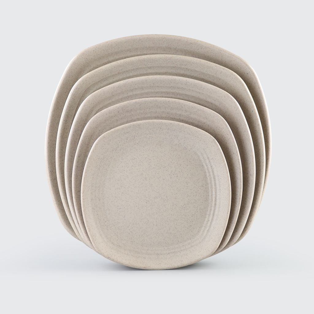 Dĩa Vuông Cạnh Tròn Nhám 8.5