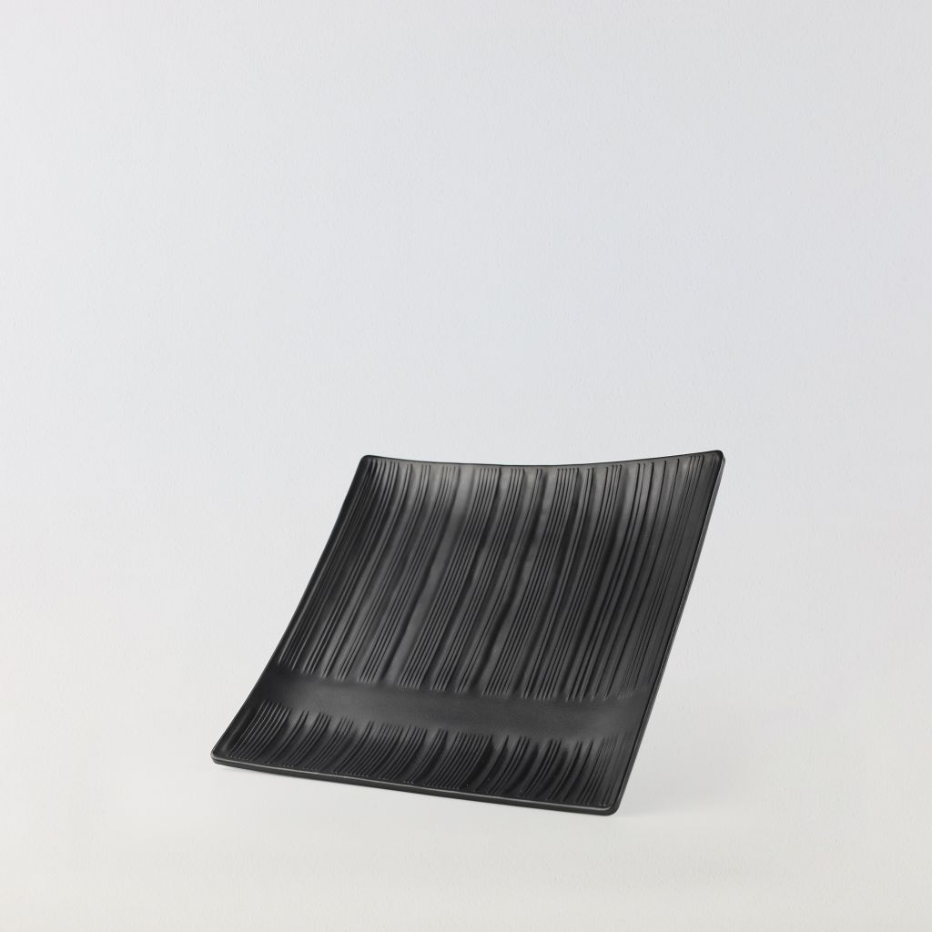 Dĩa Vuông Cạn Vân Nhám Mờ 9.4