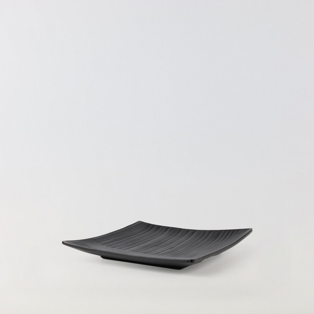 Dĩa Vuông Cạn Vân Nhám Mờ 10.5