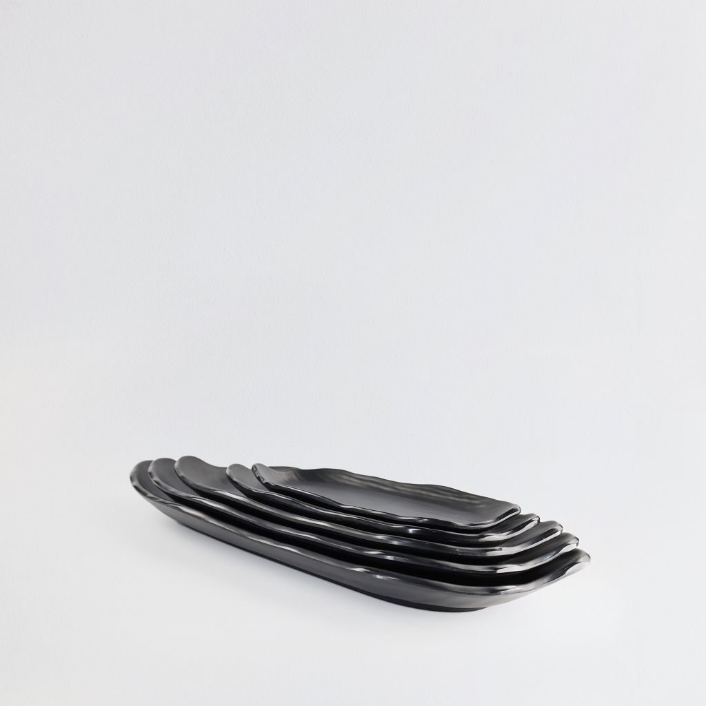 Dĩa Oval Cách Điệu Nhám 14.5