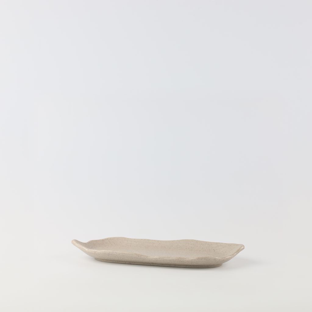 Dĩa Oval Cách Điệu Nhám 14.5