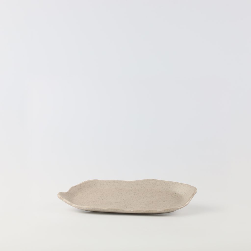 Dĩa Oval Cách Điệu Nhám 14.5